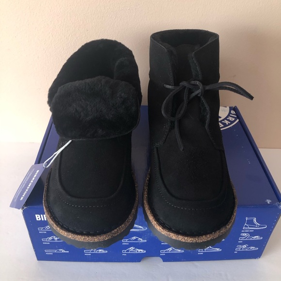 Birkenstock Bakki black leather shearling boot. Hydrophobic. Size: 8 - Picture 7 of 9